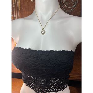 16” two tone 14k gold heart necklace